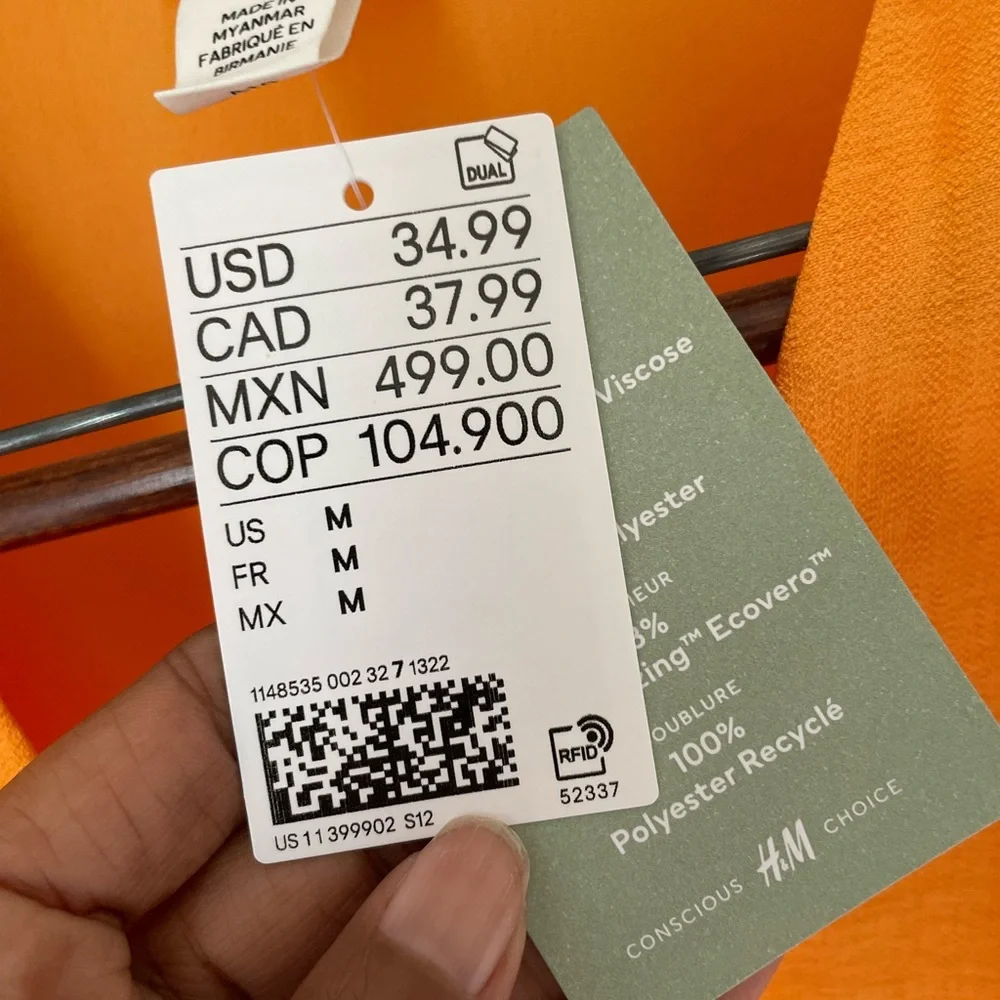 Women’s H&M Tangerine Wrap Dress size M - Picture 3 of 6